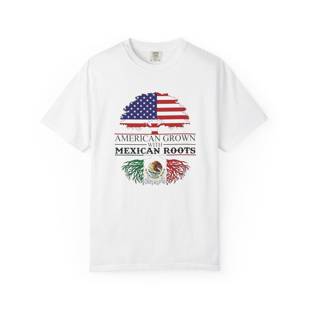 American Grown with Mexican Roots Shirt, Comfort Colors Tee | Bicultural Pride Garment Dyed T-Shirt | Latino Heritage Gift