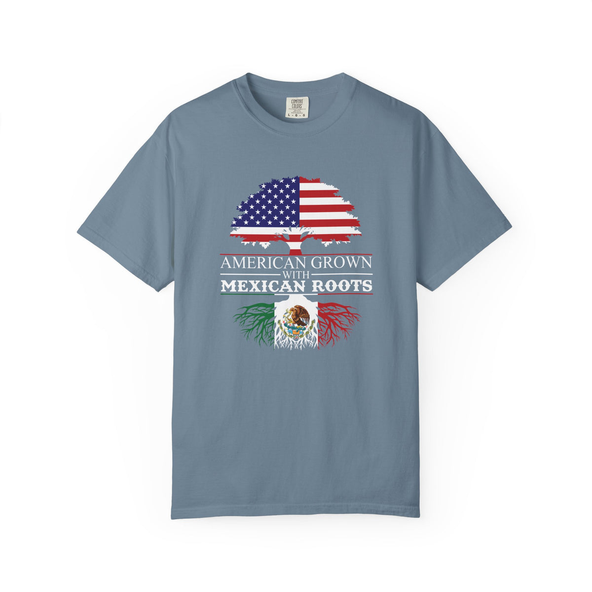 American Grown with Mexican Roots Shirt, Comfort Colors Tee | Bicultural Pride Garment Dyed T-Shirt | Latino Heritage Gift