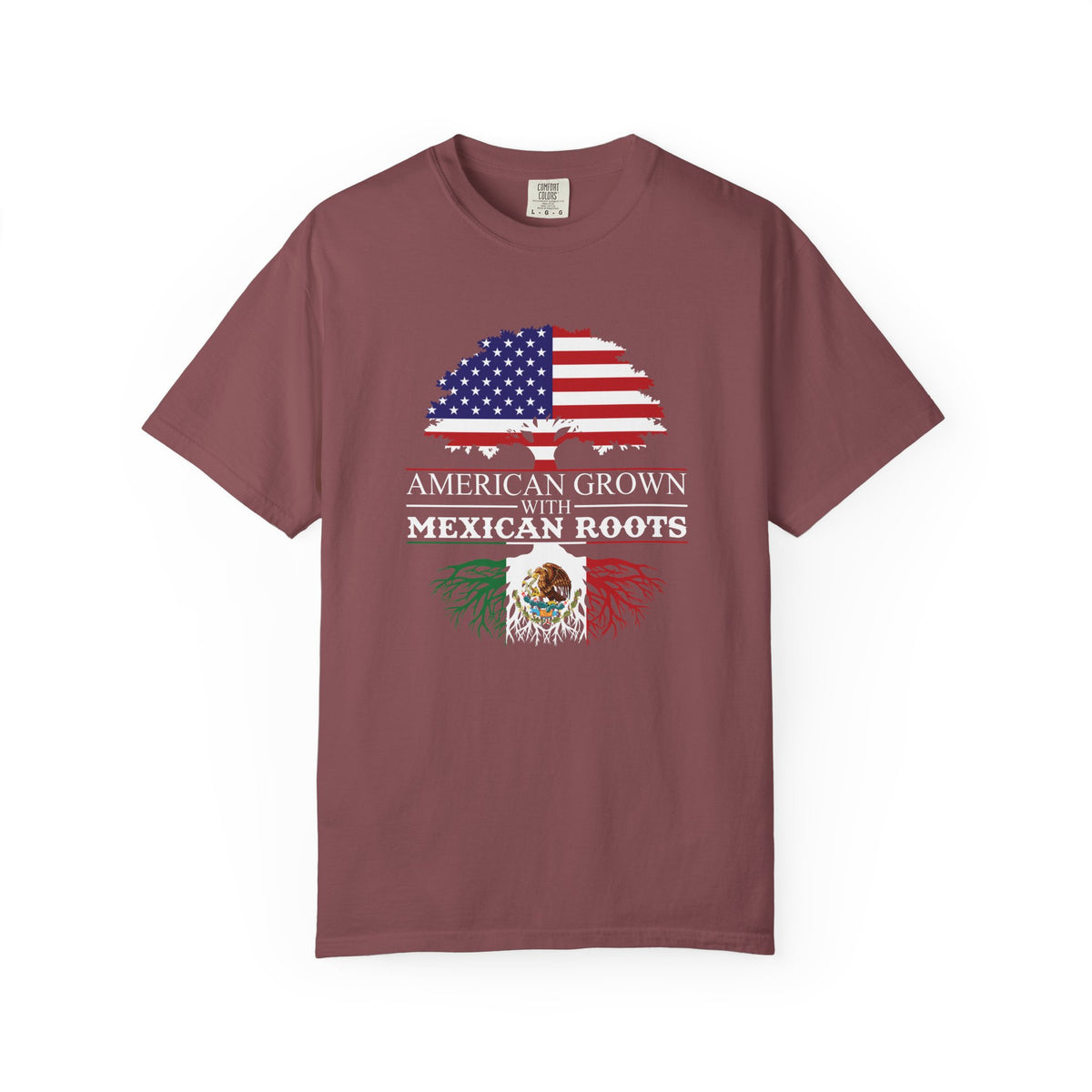 American Grown with Mexican Roots Shirt, Comfort Colors Tee | Bicultural Pride Garment Dyed T-Shirt | Latino Heritage Gift