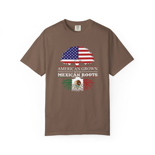 American Grown with Mexican Roots Shirt, Comfort Colors Tee | Bicultural Pride Garment Dyed T-Shirt | Latino Heritage Gift