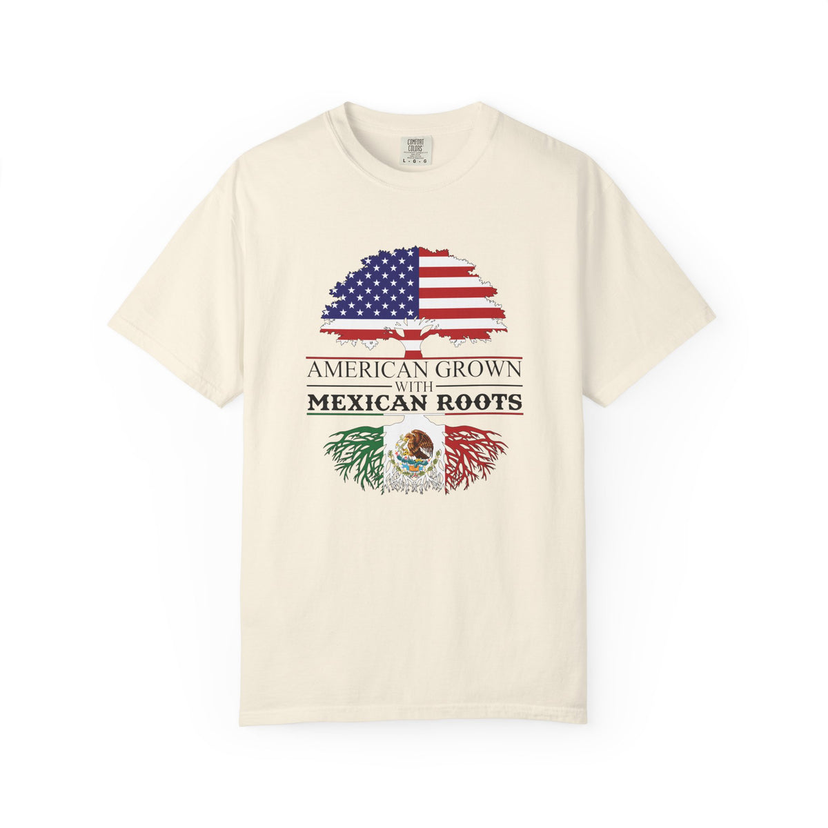American Grown with Mexican Roots Shirt, Comfort Colors Tee | Bicultural Pride Garment Dyed T-Shirt | Latino Heritage Gift