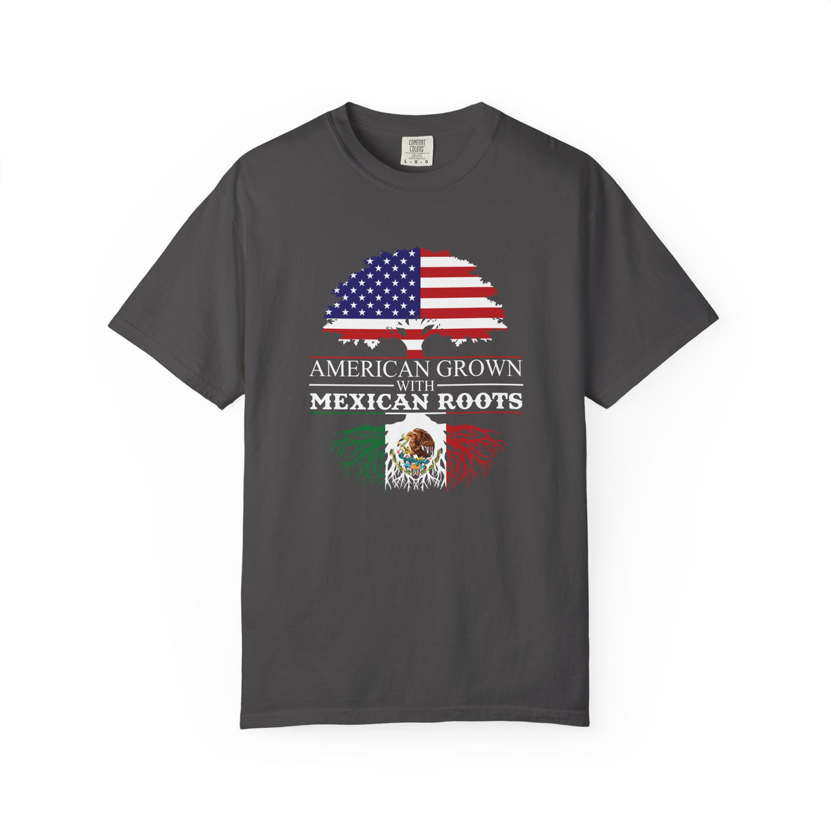 American Grown with Mexican Roots Shirt, Comfort Colors Tee | Bicultural Pride Garment Dyed T-Shirt | Latino Heritage Gift
