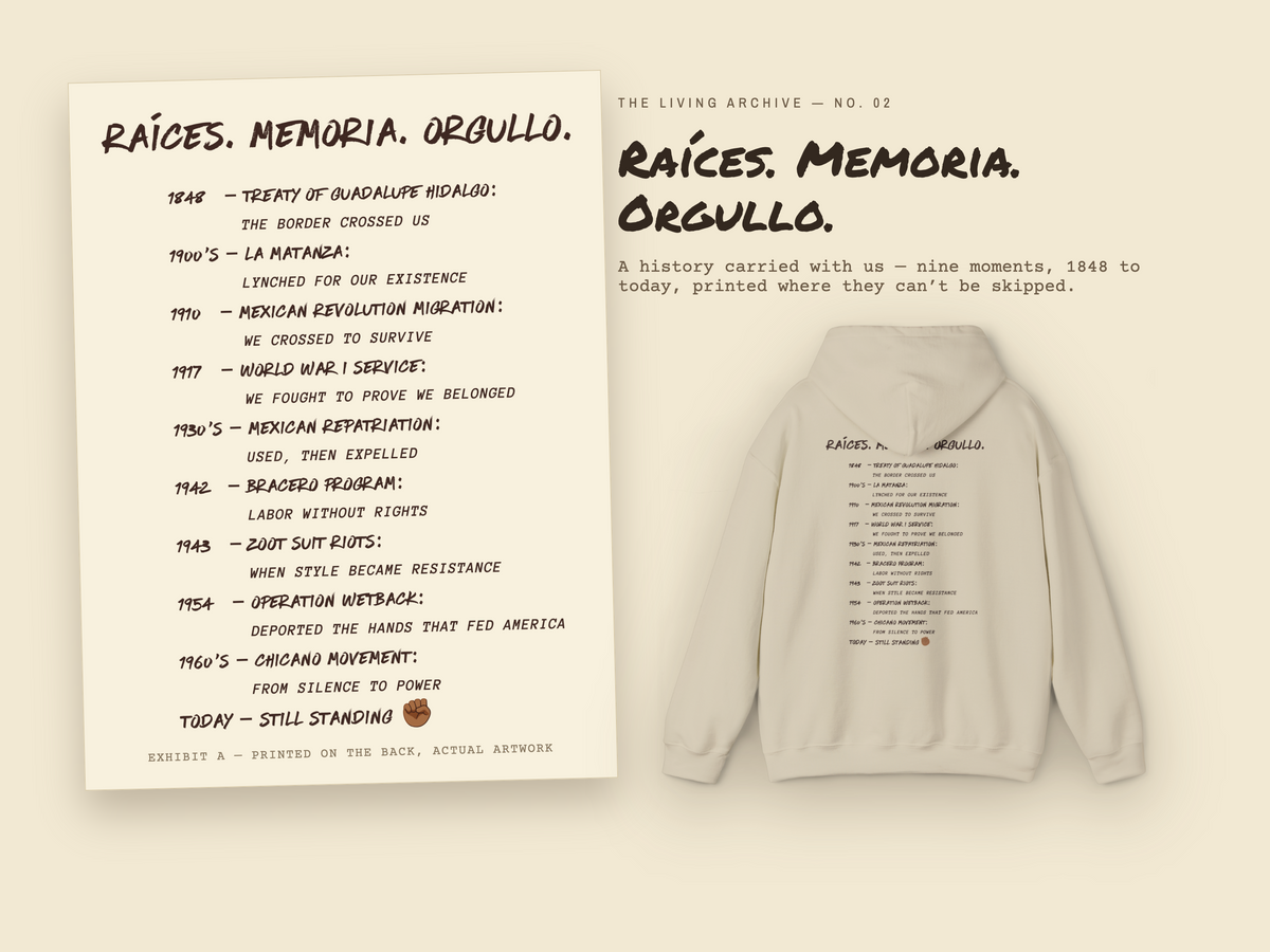 Mexican American Hoodie, They Tried to Erase Us Legacy Pullover | Chicano History Sweatshirt | Raíces Memoria Orgullo Gift