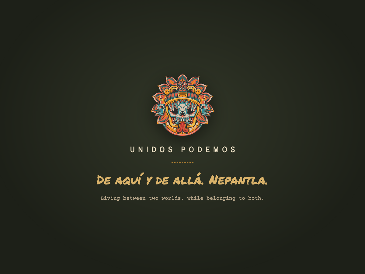De Aquí y De Allá Embroidered Hoodie | Mexican American Hoodie | Nepantla Cultural Sweatshirt