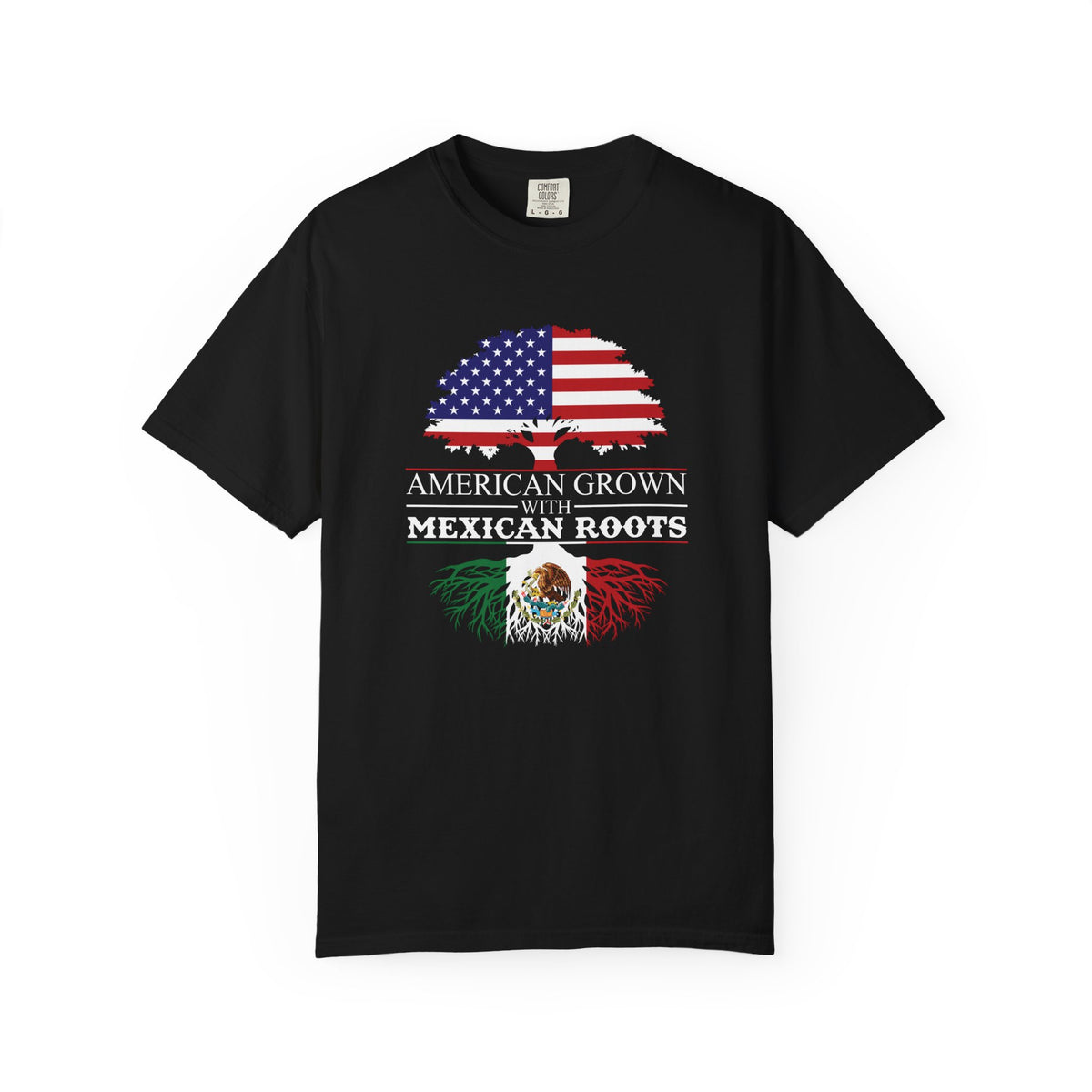 American Grown with Mexican Roots Shirt, Comfort Colors Tee | Bicultural Pride Garment Dyed T-Shirt | Latino Heritage Gift