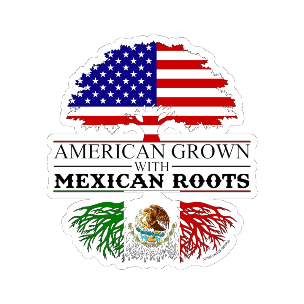 Mexican American Sticker, American Grown with Mexican Roots Vinyl Decal | Bicultural Pride Laptop Sticker | Heritage Gift